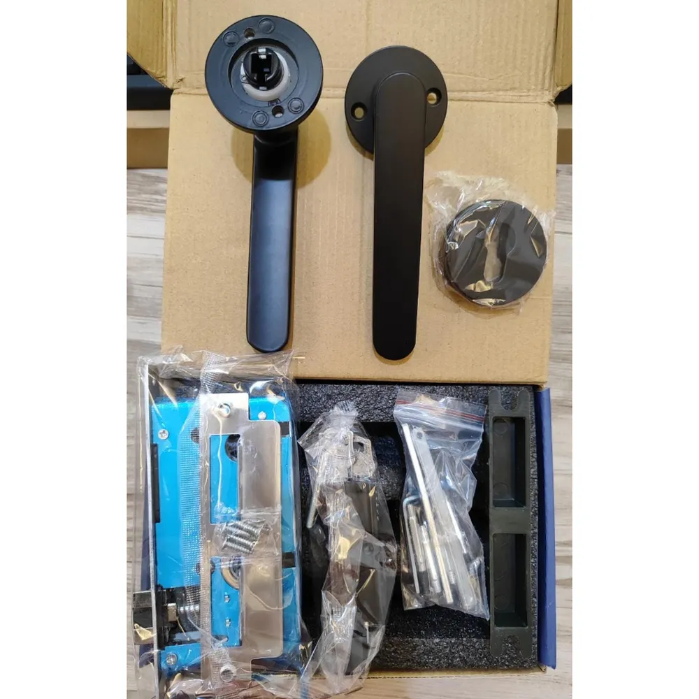 Gagang Pintu 1 set siap pasang, Gaya Eropa Handle Lock Door Bedroom Living Room Mechanical Anti-Theft Security Mute Minimalis Handel Premium