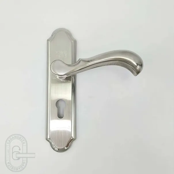 Gagang Pintu 1 set siap pasang, Handle Lock Door Premium Bedroom Living Room Mechanical Anti-Theft Security Mute Silver